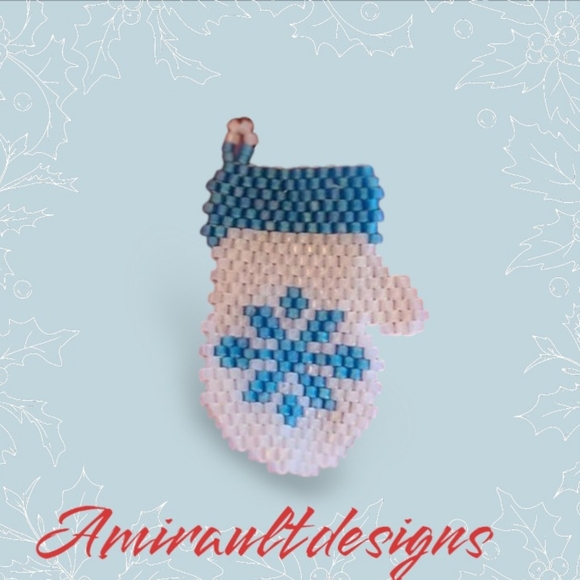 Flat Beaded mittens Earrings ( buy 2 get 1 free ) - Picture 2 of 2